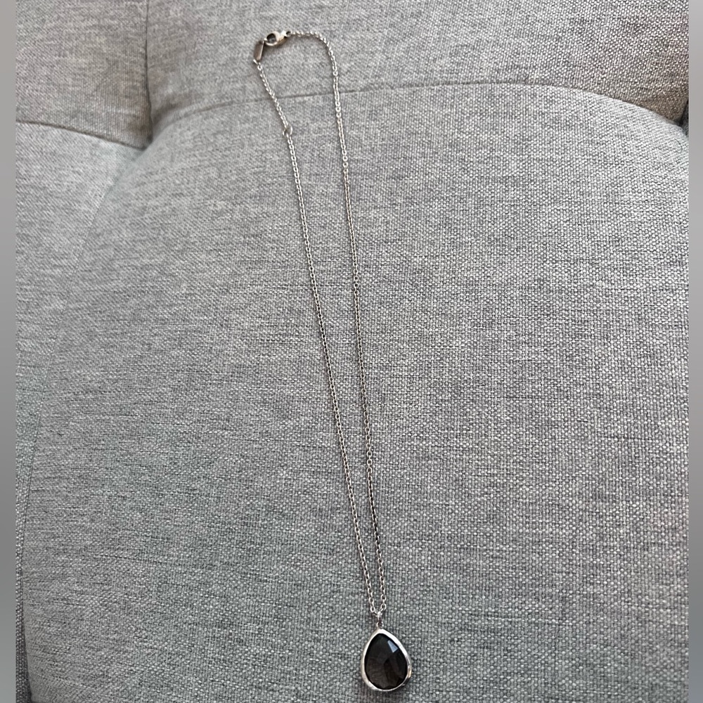 Ippolita 925 Teardrop Purple silver necklace 18 in adjustable to 16 in.